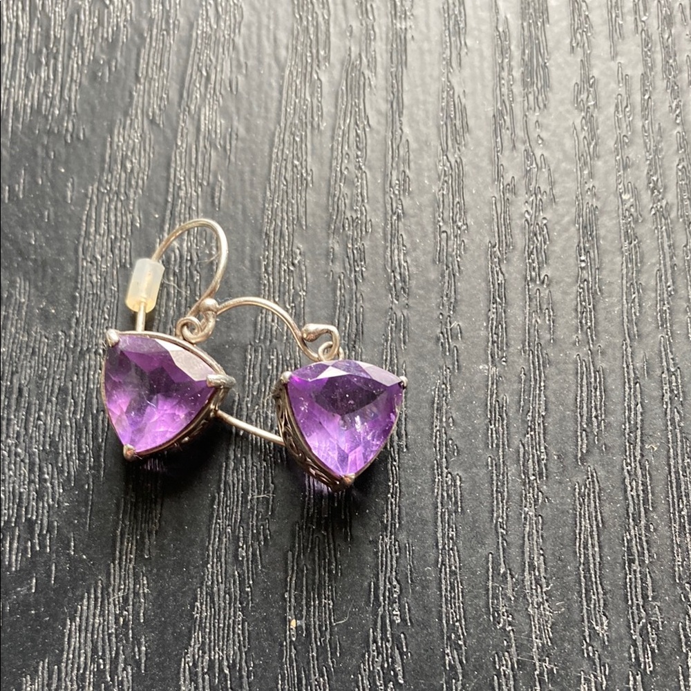 Elegant genuine stone Purple Earrings